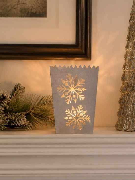 PartyLite Other - PartyLite Snowflake Luminary Candle Holder Silver Metal Votive Tealight 2004
